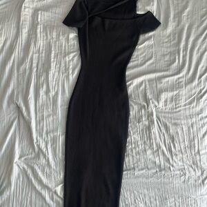 Elegant Asymmetrical Black Dress